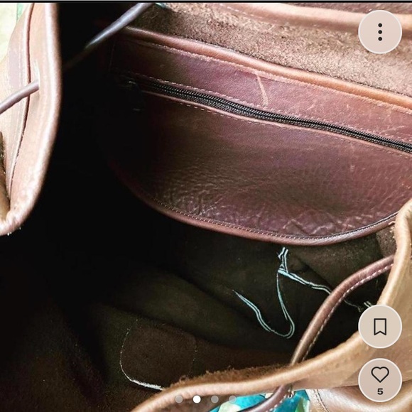 REAL AUTHENTIC VINTAGE LEATHER backpack 1970’s by renowned artist Robert Chea - Picture 2 of 4